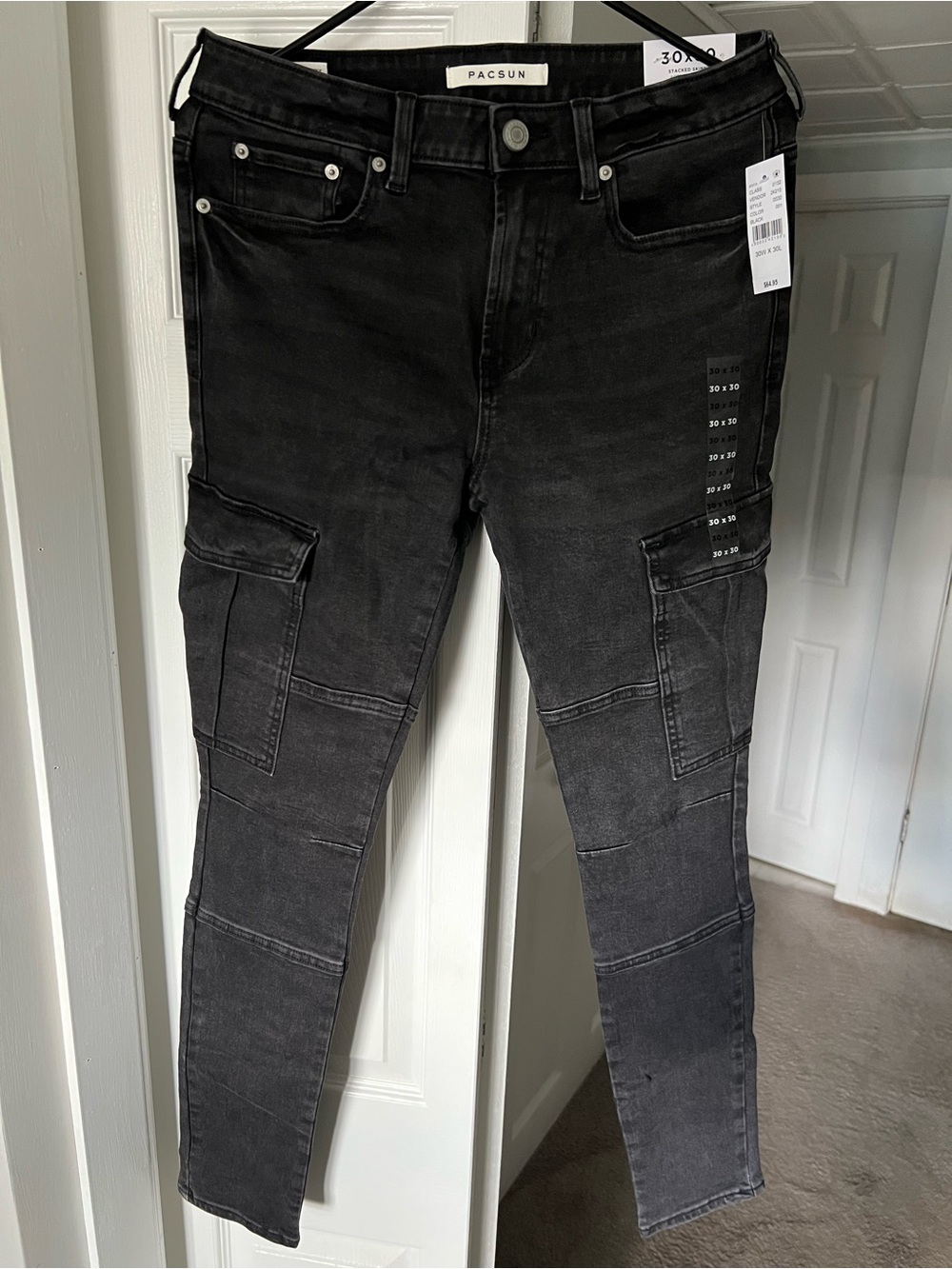 PacSun Men's Black Cargo Jeans